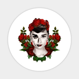 Audrey Skull & Roses Magnet